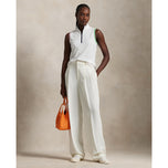 RLX RALPH LAUREN 여자 투어 피크 슬리빙 모의 목록 1/4 ZIP 골프 탑 - 화이트/가든 핑크/피스타치오