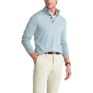 Polo Golf Ralph Lauren Mock Neck Washable Merino Pullover -Chambray Heather