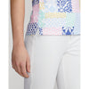 RLX Ralph Lauren 여성용 프린트 에어플로우 퍼포먼스 민소매 골프 셔츠 - 스탬핑 지오 패치워크