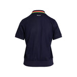 RLX Ralph Lauren Women's Tour Pique Crochet Collar Golf Polo Shirt - Refined Navy Multi