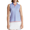 RLX Ralph Lauren 여성용 프린트 에어플로우 퍼포먼스 민소매 골프 셔츠 - Scottsdale Blue Geo