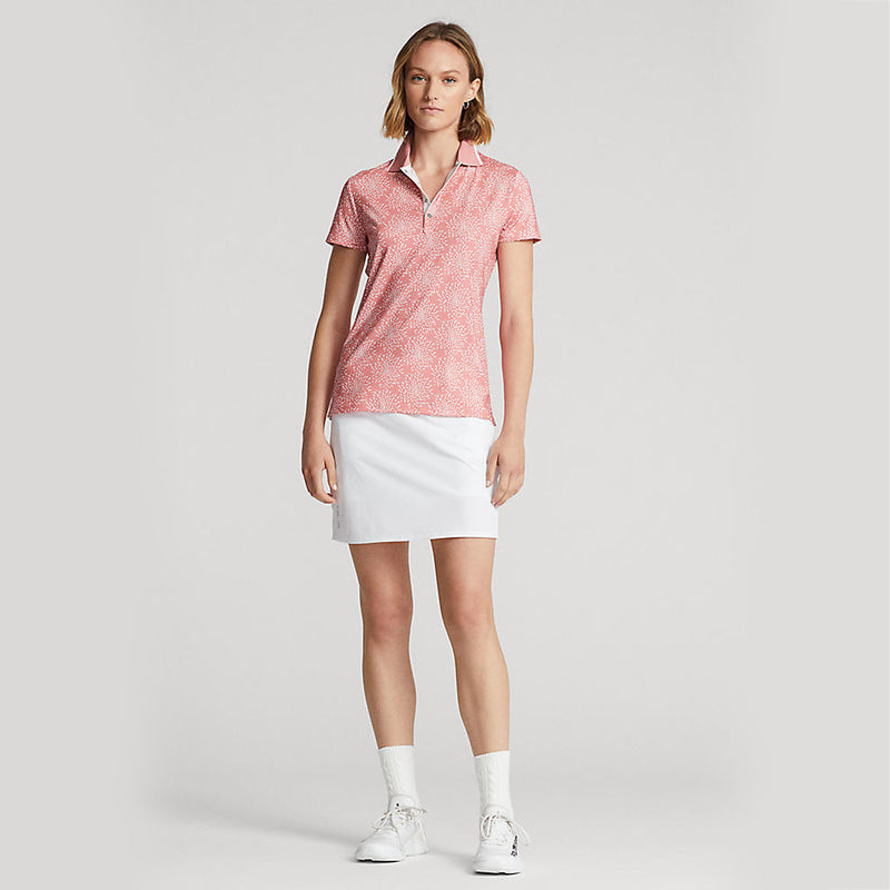 RLX Ralph Lauren 여성용 프린트 에어플로우 퍼포먼스 골프 셔츠 - 돌체 핑크 페탈 버스트