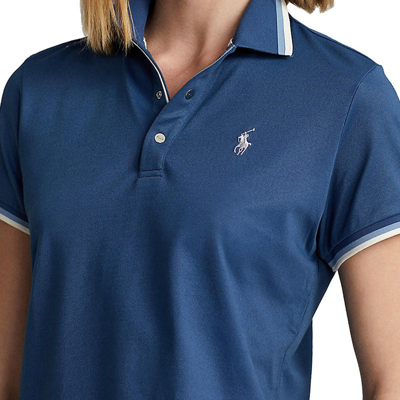 RLX Ralph Lauren 여성용 투어 피케 골프 셔츠 - 인디고 블루