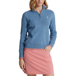 RLX Ralph Lauren Women's Coolmax 1/4 Zip Pullover - Hatteras Blue/Desert Pink