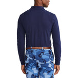 폴로 골프 랄프 ​​로렌 코튼 피크 공연 긴 소매 폴로 - 프랑스 해군/빨간색