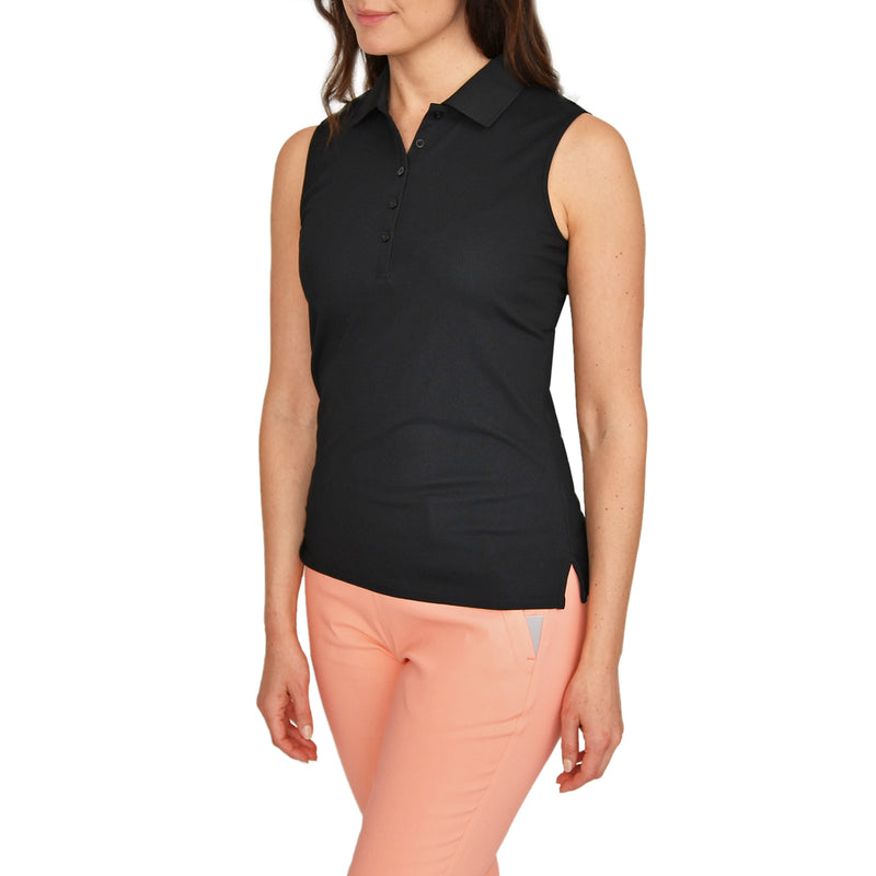 Glenmuir 여성용 제나 민소매 골프 셔츠 - 블랙