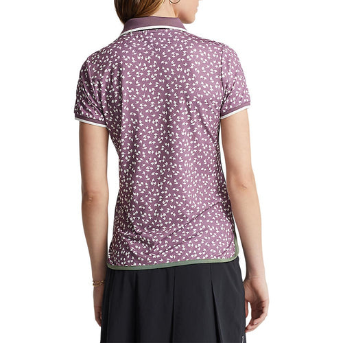 RLX Ralph Lauren 여성용 프린트 에어플로우 퍼포먼스 골프 셔츠 - Aurora Frwy Leaves/Cargo