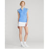 RLX 랄프 로렌 여성용 민소매 쿼터 지퍼 피케 골프 셔츠 - 브라이트 블루