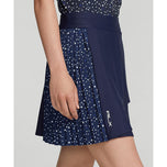 RLX RALPH LAUREN 여자 측 주름 AIM Skort 17 "-French Navy Summer Night Stars