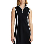 RLX Ralph Lauren 여성용 민소매 엘리트 위킹 데이 드레스 - 폴로 블랙/퓨어 화이트