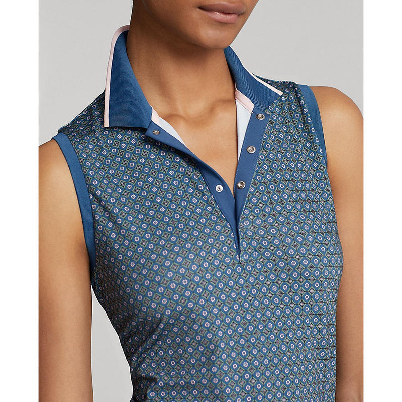 RLX Ralph Lauren 여성용 프린트 에어플로우 퍼포먼스 민소매 골프 셔츠 - 플라워 지오