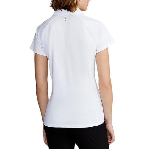 RLX Ralph Lauren 여성용 투어 퍼포먼스 V-넥 골프 셔츠 - 퓨어 화이트